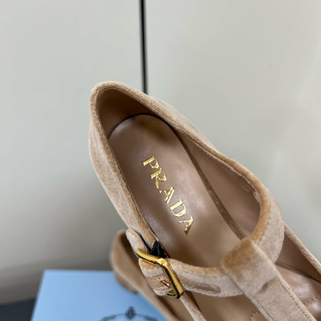 BOW MARY JANE PUMPS WITH T-STRAP IN PECAN PIE VELVET