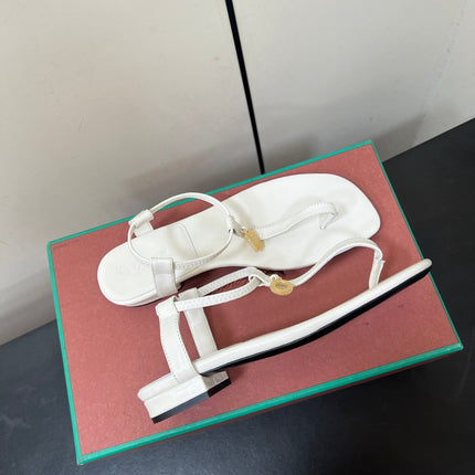 LP MINDIL SANDAL IN WHITE LAMBSKIN