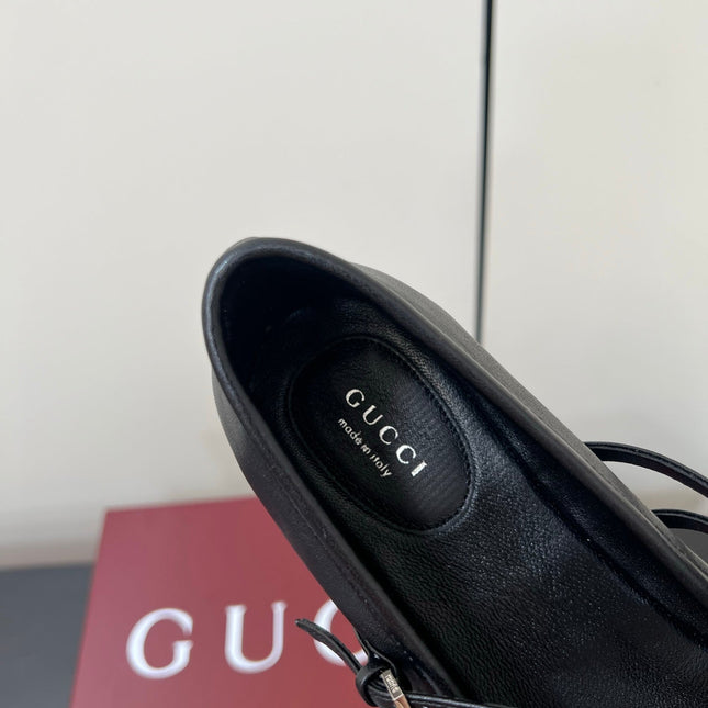 GG MARY JANE 25S IN BLACK LAMBSKIN WITH SILVER HARDWARE