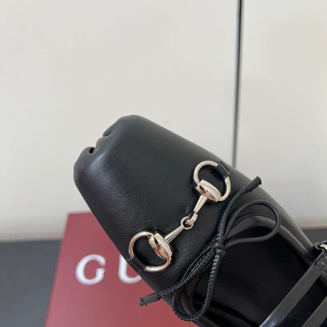 GG MARY JANE 25S IN BLACK LAMBSKIN WITH SILVER HARDWARE