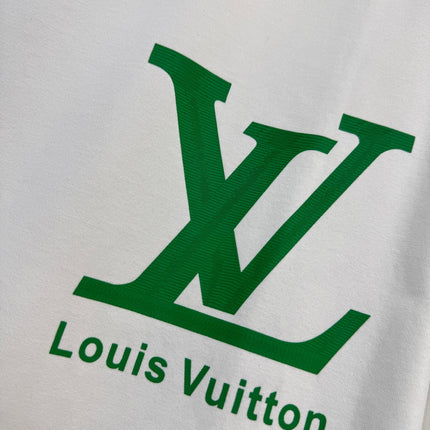 LV WHITE COTTON T-SHIRT GREEN LOGO 238914