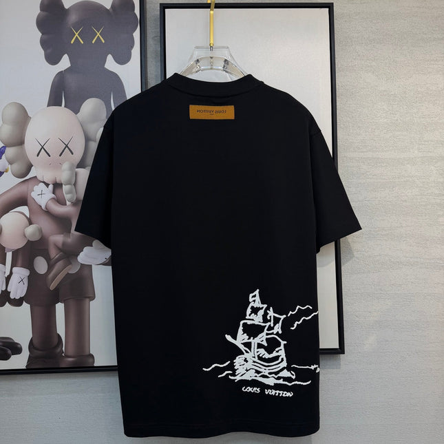 LV T-SHIRT IN BLACK COTTON FABRIC 238921