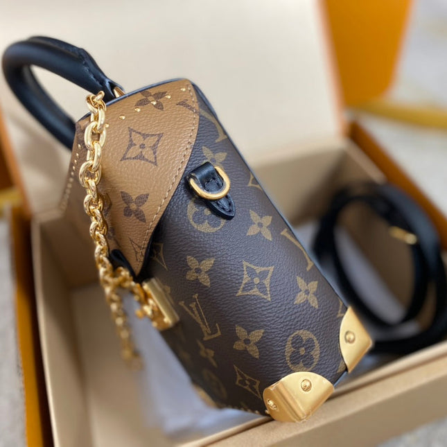 CAMERA BAG 17 IN BROWN MONOGRAM AND MONOGRAM REVERSE CANVAS