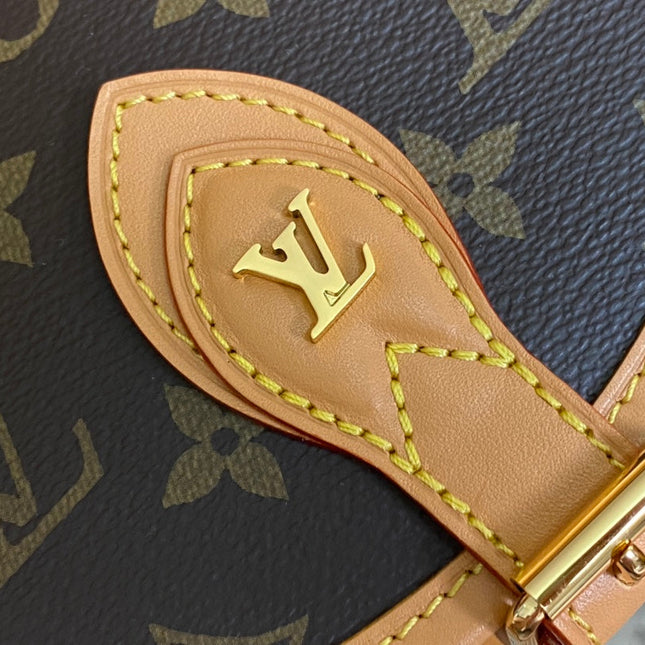 SADDLE BAG 18 IN BROWN MONOGRAM CANVAS AND LEATHER TRIM