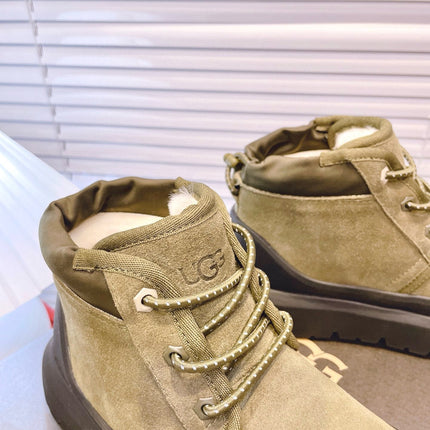 GENDER NEUMEL HIGH WEATHER HYBRID IN OLIVE GREEN SUEDE AND BLACK CALFSKIN