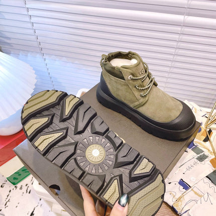 GENDER NEUMEL HIGH WEATHER HYBRID IN OLIVE GREEN SUEDE AND BLACK CALFSKIN
