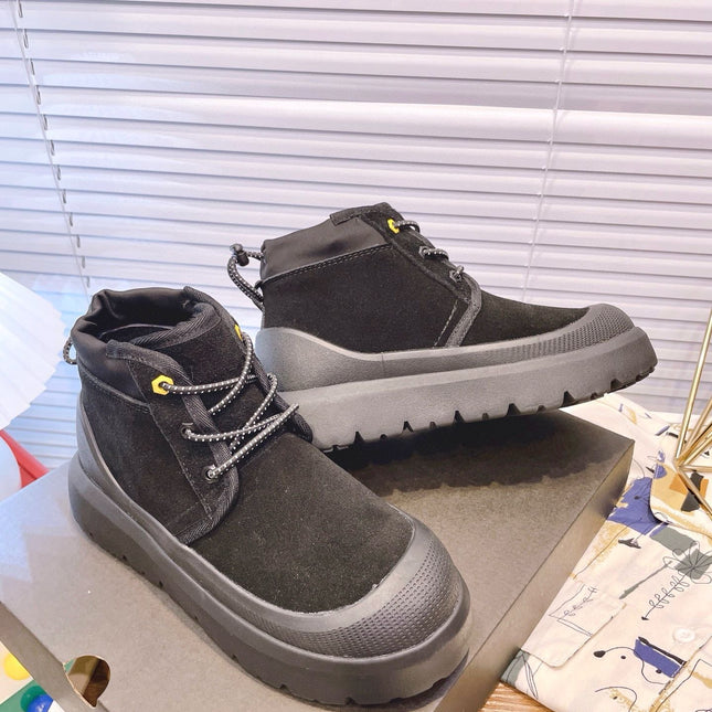 GENDER NEUMEL HIGH WEATHER HYBRID IN BLACK SUEDE AND CALFSKIN