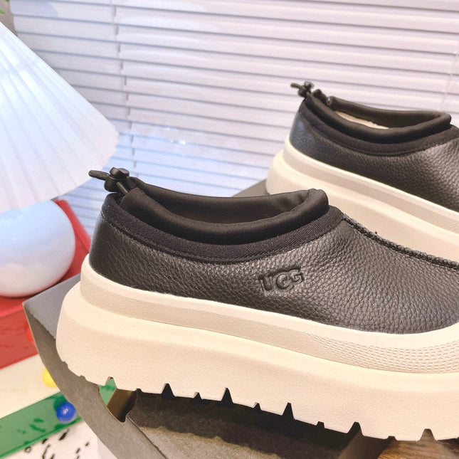TASMAN WEATHER HYBRID IN BLACK MIX WHITE PEPPER CALFSKIN