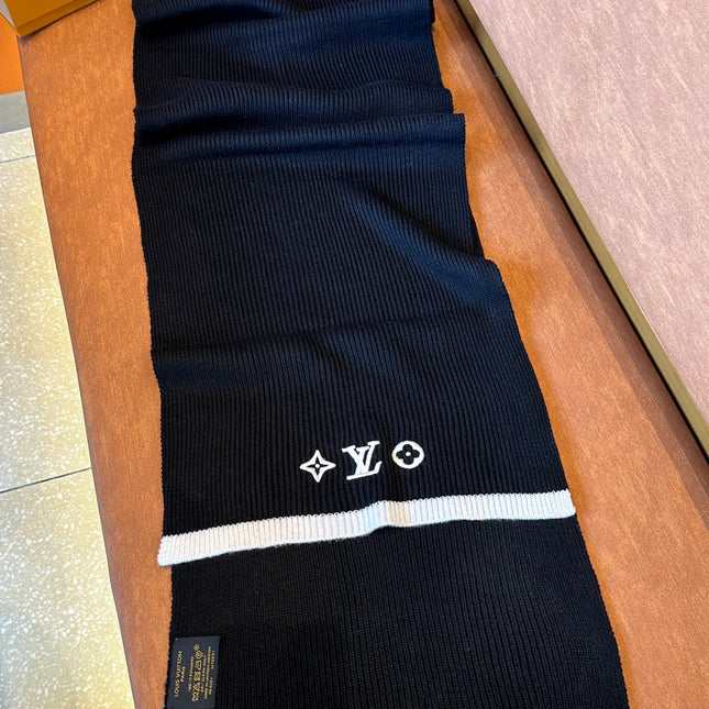 HEADLINE SCARF 200 CM IN BLACK WOOL 108956