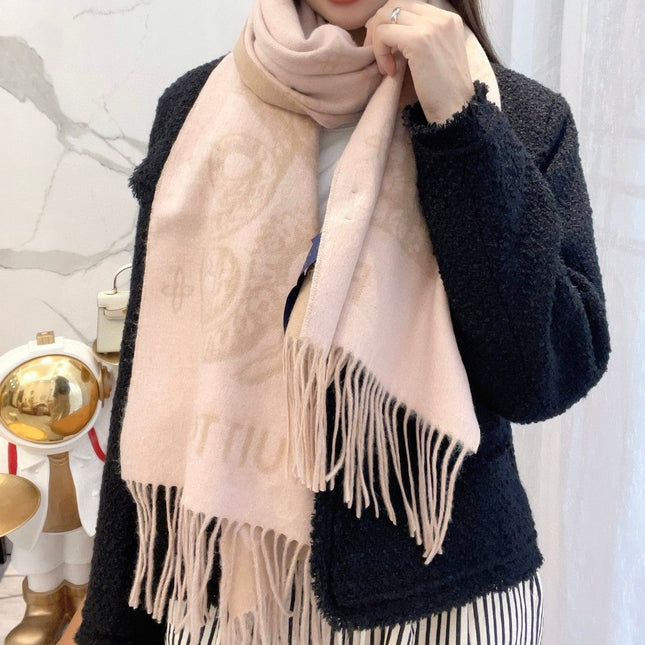 SCARF 170 CM IN LIGHT PINK MONOGRAM CASHMERE 396380