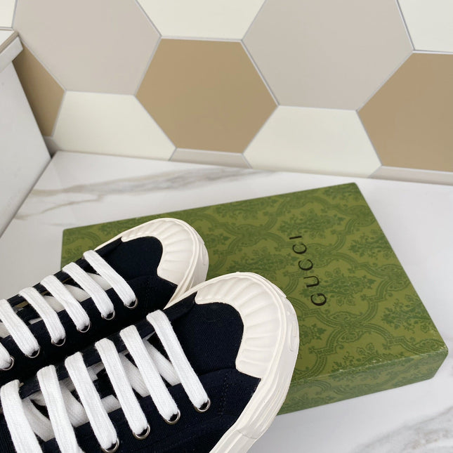 GG JULIO SNEAKER WITH WEB BLACK CANVAS