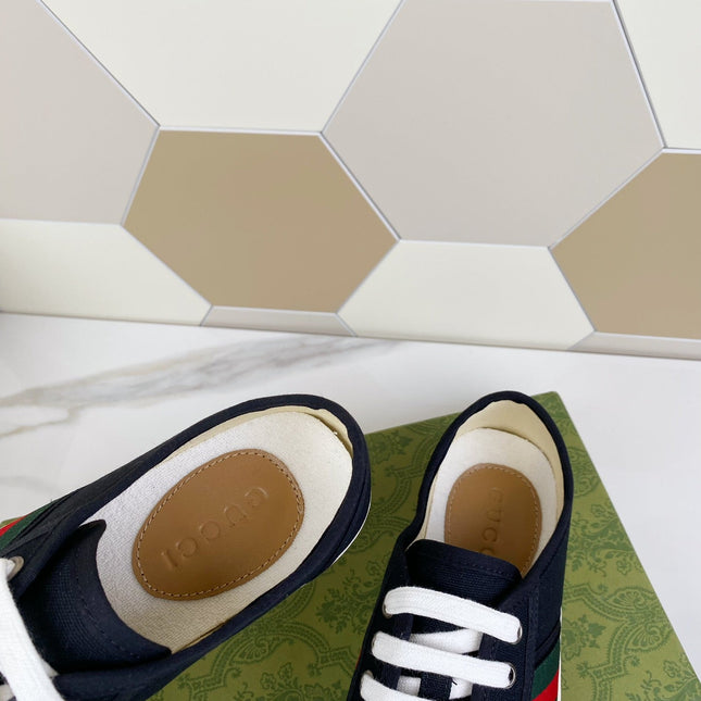 GG JULIO SNEAKER WITH WEB BLACK CANVAS