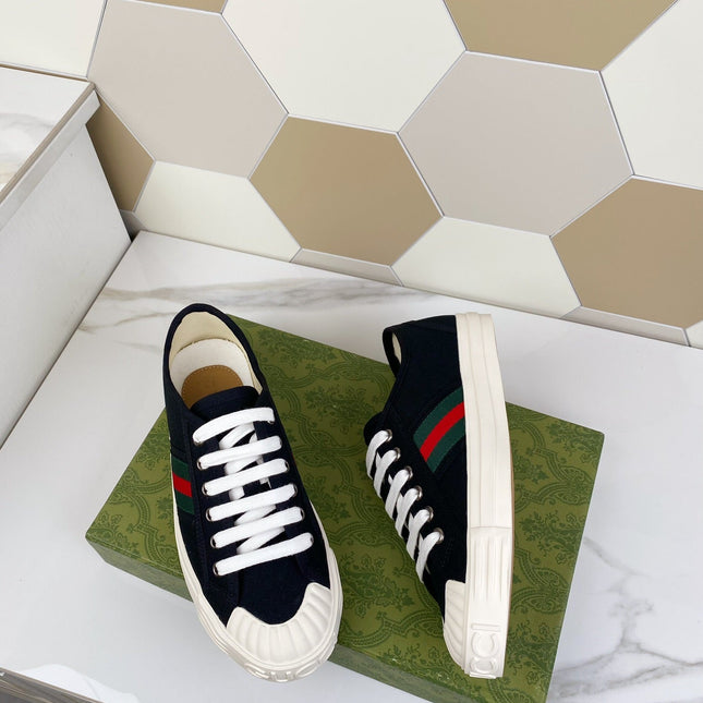 GG JULIO SNEAKER WITH WEB BLACK CANVAS