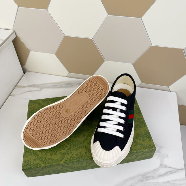 GG JULIO SNEAKER WITH WEB BLACK CANVAS