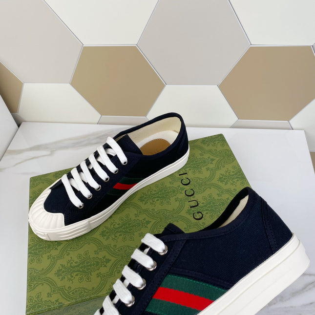 GG JULIO SNEAKER WITH WEB BLACK CANVAS