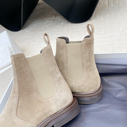 ANKLE BOOTS IN LIGHT BROWN SUEDE