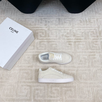 TRAINER SNEAKER IN ECRU TAN SUEDE