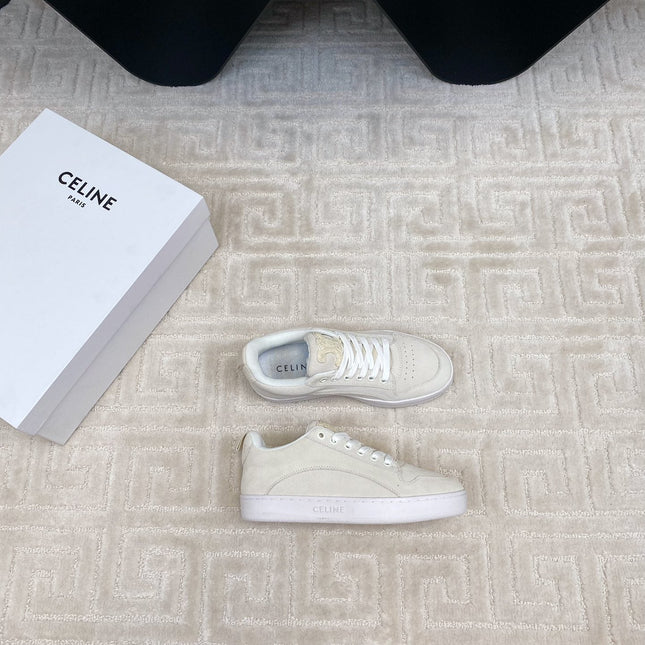 TRAINER SNEAKER IN ECRU TAN SUEDE