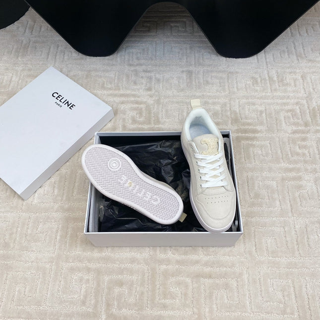 TRAINER SNEAKER IN ECRU TAN SUEDE