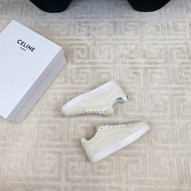 TRAINER SNEAKER IN ECRU TAN SUEDE