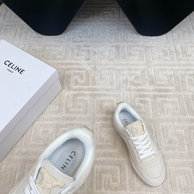 TRAINER SNEAKER IN ECRU TAN SUEDE