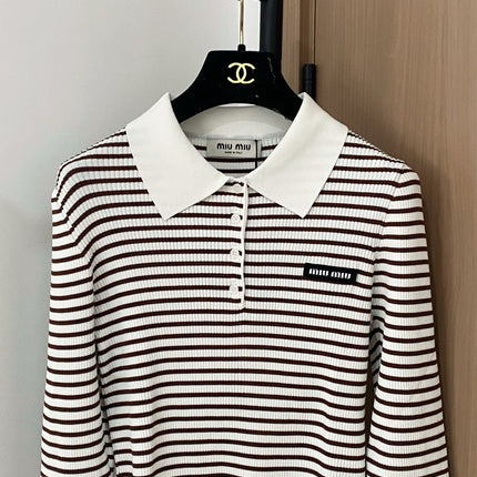 MIUMIU LONG-SLEEVE KNIT POLO STYLE 265