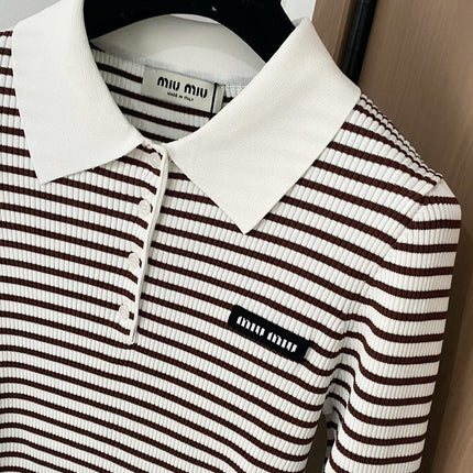 MIUMIU LONG-SLEEVE KNIT POLO STYLE 265
