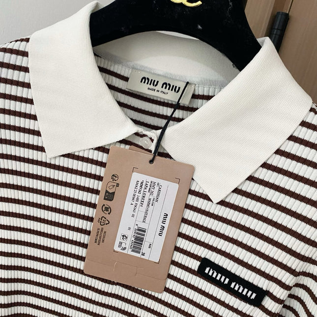 MIUMIU LONG-SLEEVE KNIT POLO STYLE 265