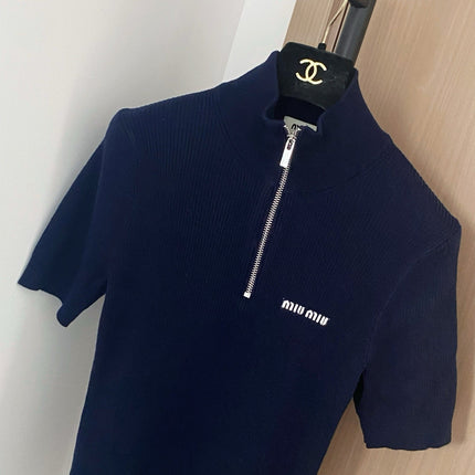 MIUMIU SHORT-SLEEVE KNIT TOP STYLE 264
