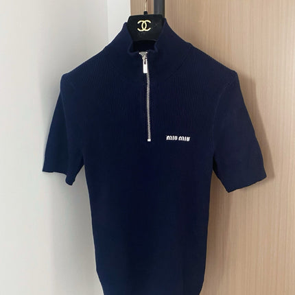 MIUMIU SHORT-SLEEVE KNIT TOP STYLE 264
