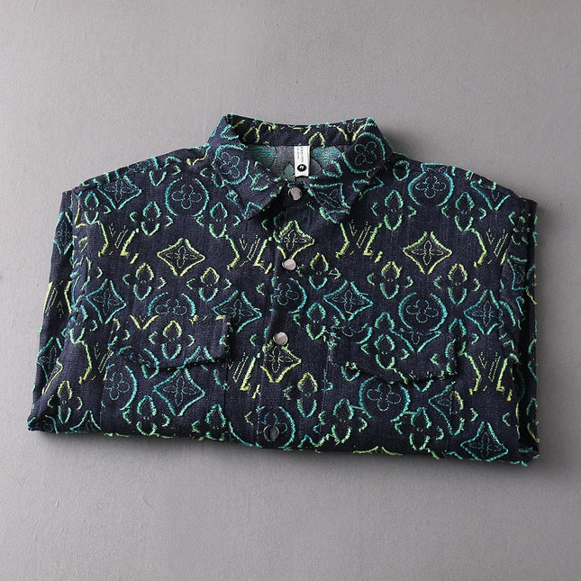 LV SHIRT IN NAVY BLUE MONOGRAM DENIM 239035