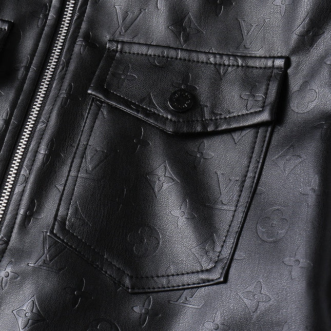 LV SHIRT JACKET IN BLACK MONOGRAM EMBOSSED CALFSKIN 238993