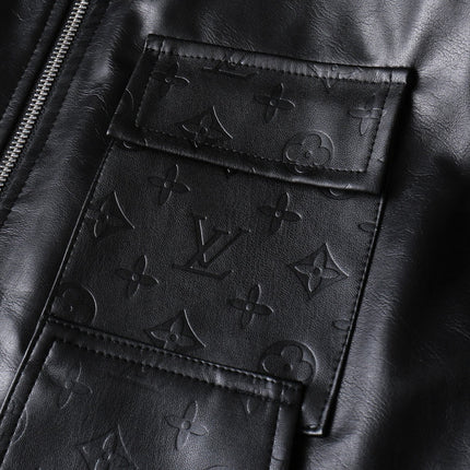 LV BLACK LAMBSKIN SHIRT JACKET 238998