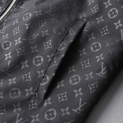 LV HOODED JACKET BLACK MIX WHITE MONOGRAM 239001