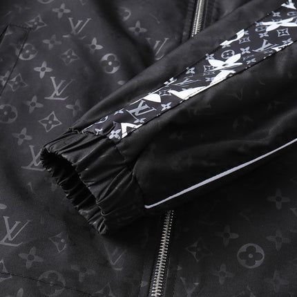 LV HOODED JACKET BLACK MIX WHITE MONOGRAM 239001
