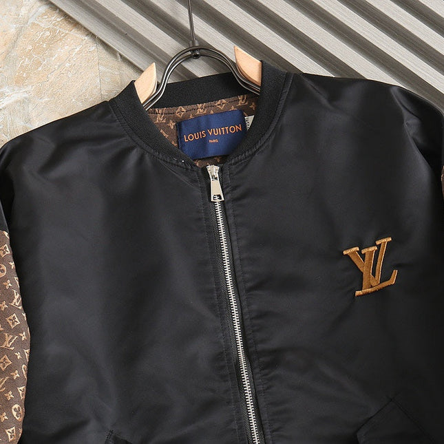 LV WINDBREAKER BLACK AND BROWN MONOGRAM 238972
