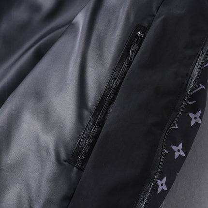 LV HOODED JACKET NAVY BLUE MONOGRAM AND BLACK 239169