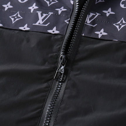 LV HOODED JACKET NAVY BLUE MONOGRAM AND BLACK 239169