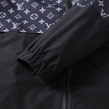 LV HOODED JACKET NAVY BLUE MONOGRAM AND BLACK 239169