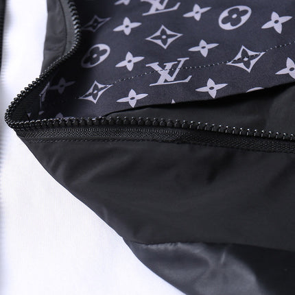 LV HOODED JACKET NAVY BLUE MONOGRAM AND BLACK 239169