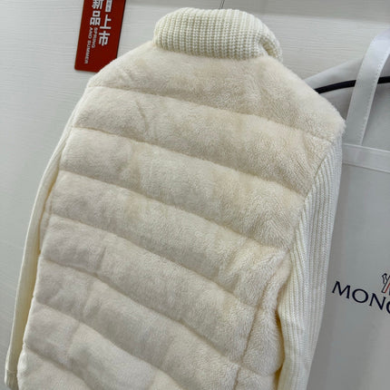 MONCLER 25S WOOL CARDIGAN IN WHITE 068