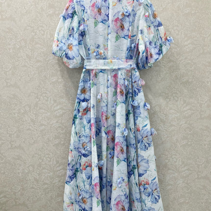ZIMMER DRESS WITH STAND COLLAR AND PUFF SLEEVES 269285