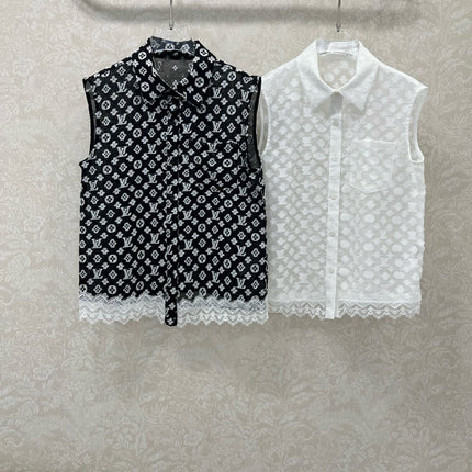LV SLEEVELESS TOP WITH SCALLOPED LACE HEM 263195