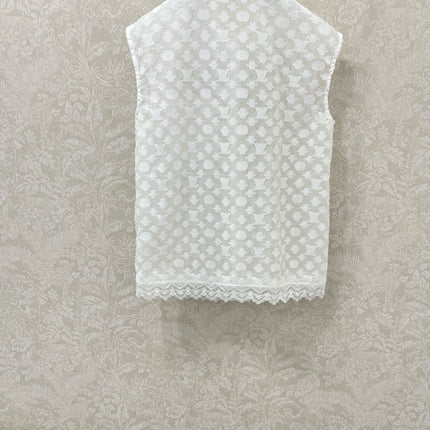 LV SLEEVELESS TOP WITH SCALLOPED LACE HEM 263195