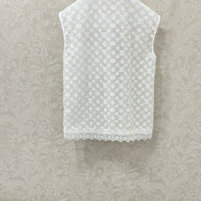LV SLEEVELESS TOP WITH SCALLOPED LACE HEM 263195