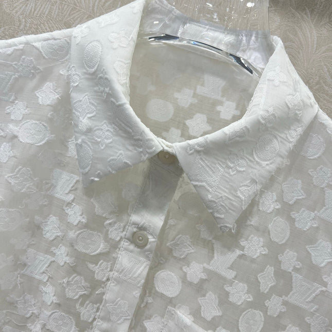 LV SLEEVELESS TOP WITH SCALLOPED LACE HEM 263195