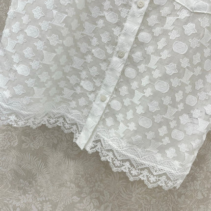 LV SLEEVELESS TOP WITH SCALLOPED LACE HEM 263195