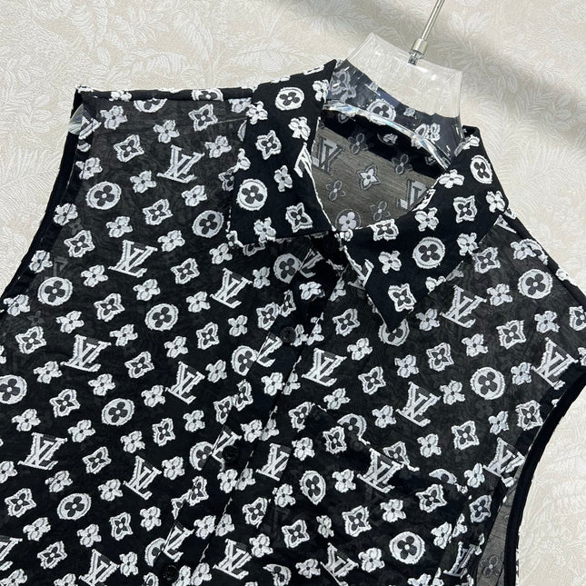 LV SLEEVELESS TOP WITH SCALLOPED LACE HEM 263195