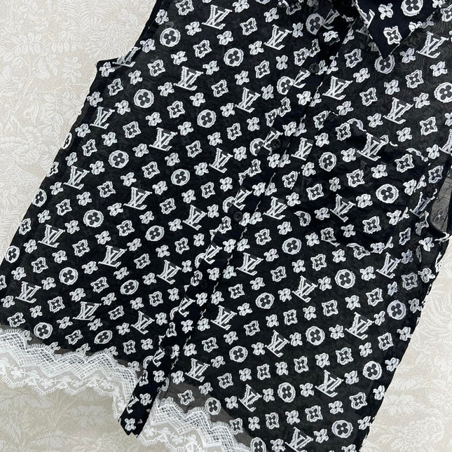 LV SLEEVELESS TOP WITH SCALLOPED LACE HEM 263195