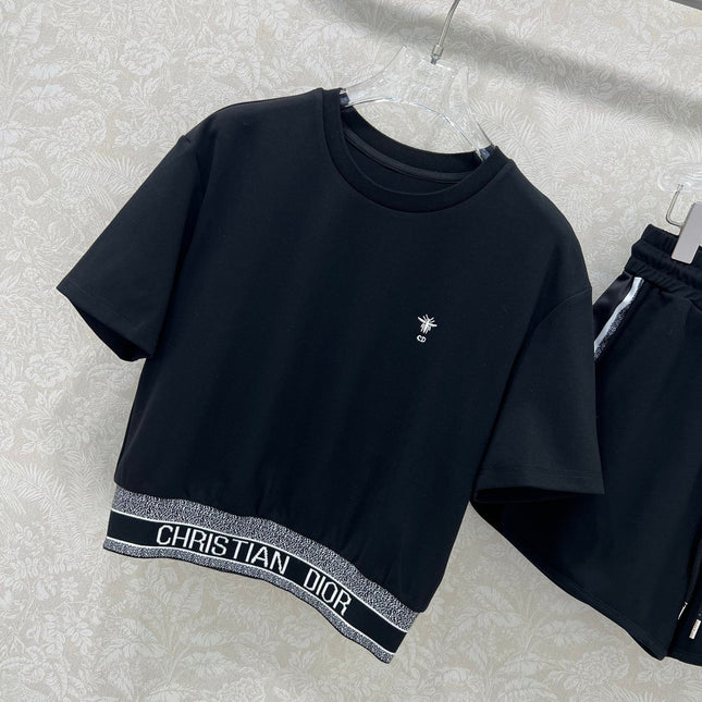 DIOR TRIMMED SHORT-SLEEVE T-SHIRT AND SHORTS SET 275223